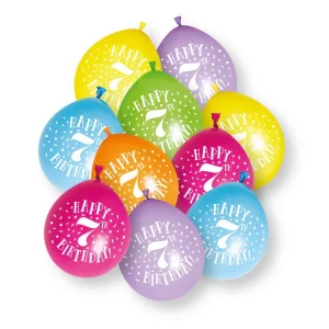 10 stuks Happy 7th Birthday 23cm latex ballonnen